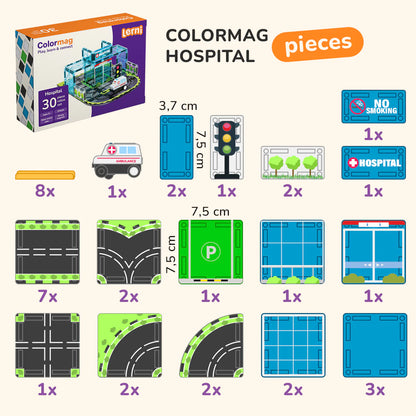 Magnetisches Bauset Colormag Krankenhaus