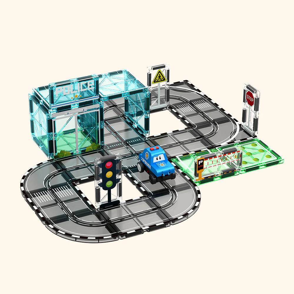 Jeu de construction magnétique Commissariat de police Colormag