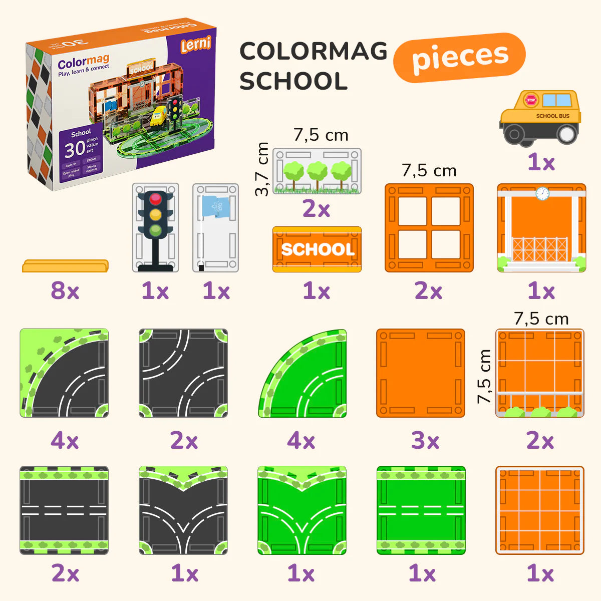 Magnetisches Bauset Colormag School