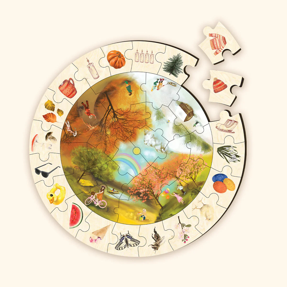 Bodenpuzzle „Vier Jahreszeiten“.