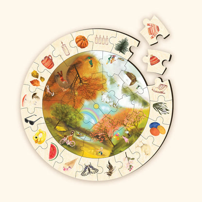 Bodenpuzzle „Vier Jahreszeiten“.