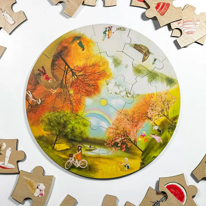 Bodenpuzzle „Vier Jahreszeiten“.