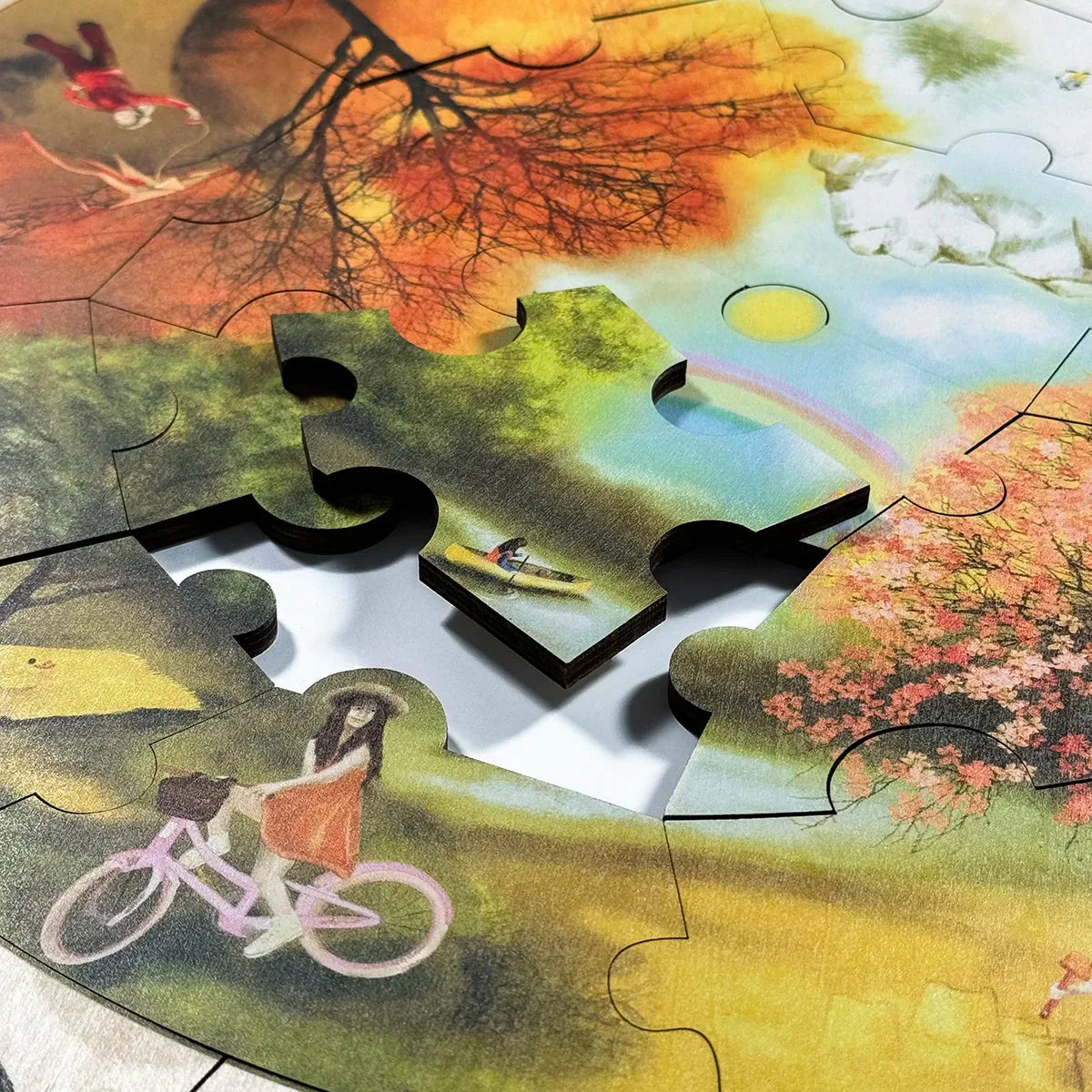 Bodenpuzzle „Vier Jahreszeiten“.