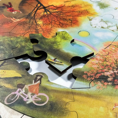 Bodenpuzzle „Vier Jahreszeiten“.