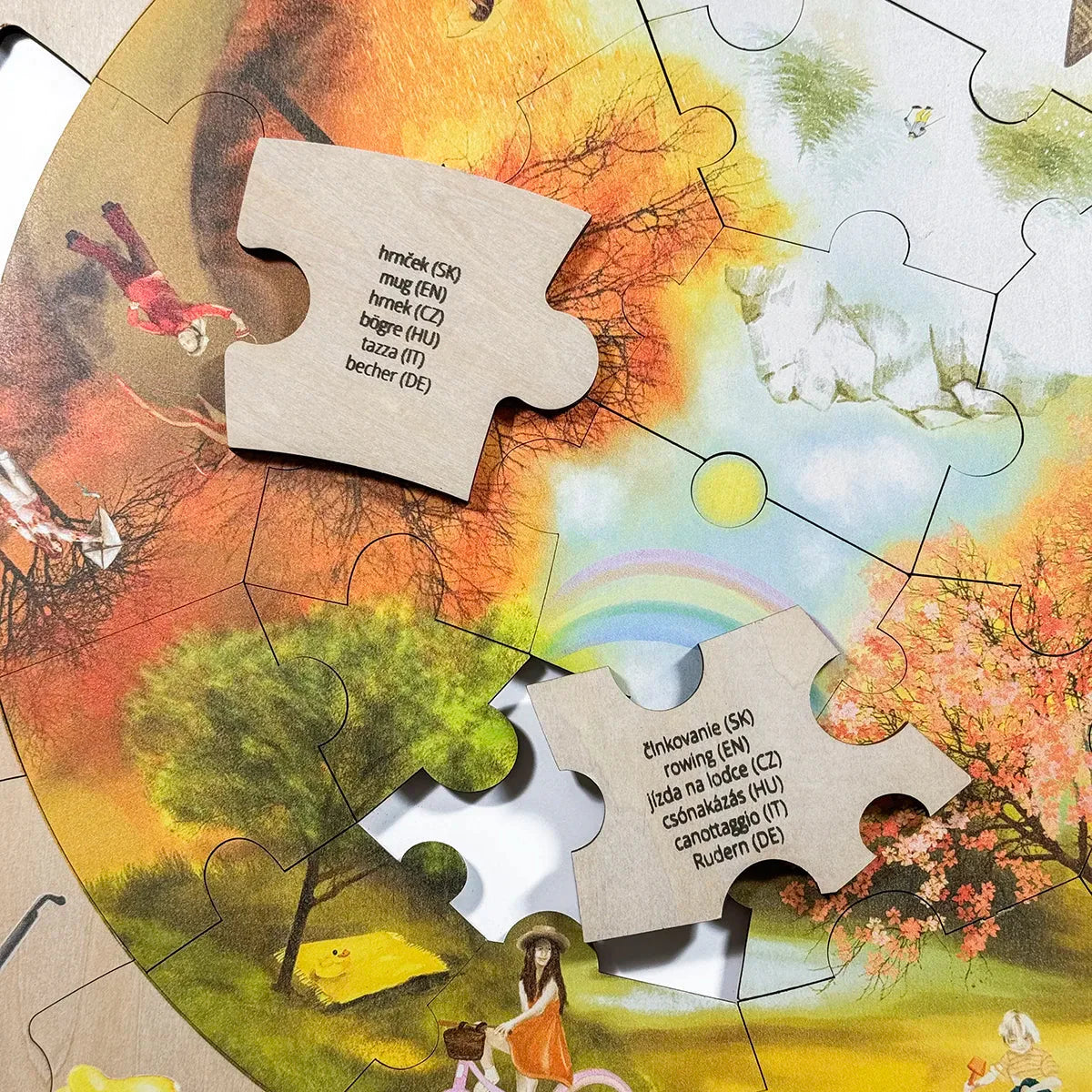 Bodenpuzzle „Vier Jahreszeiten“.
