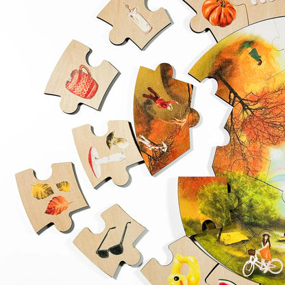 Bodenpuzzle „Vier Jahreszeiten“.