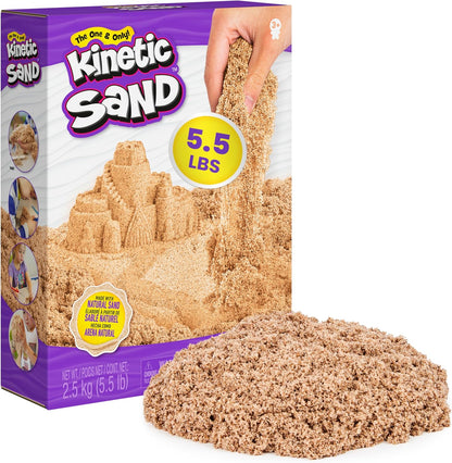 Kinetischer Sand, 2,5 kg naturbrauner Spielsand, wiederverschließbarer Beutel